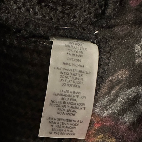 NWT Liquid By Sioni M Embroidered Button Up Sweater Jacket  Boho Art Mohair Knit - Picture 7 of 10